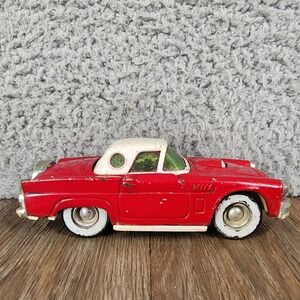 Vintage Buddy L Red White Convertible Sports Car Toy Made in Japan 5"